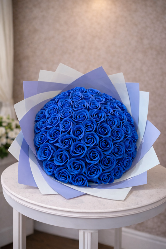 Buchet Albastru Premium | 51 Trandafiri